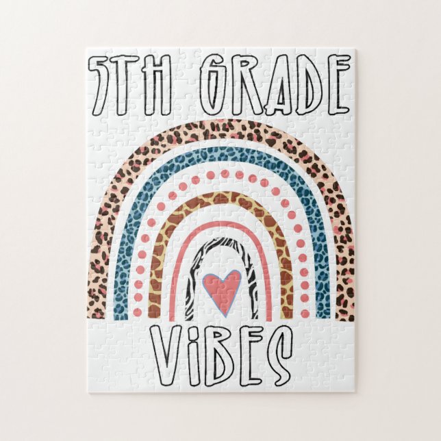 5. Klasse Vibes Nur Zebra Giraffe Cheetah Rainbow Puzzle (Vertikal)