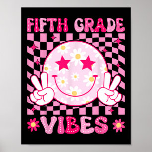 5. Klasse Vibes Smiley Gesicht Zurück zur Schule L Poster