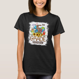 5. Klasse Zurück zur Schule Leoparden-Druck Sonnen T-Shirt