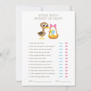 5 Kleine Enten   Ratet mal, wem Mama oder Papa? Einladung