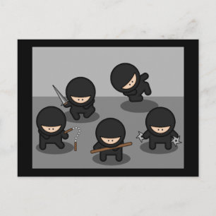 5 Kleine Ninjas Postkarte