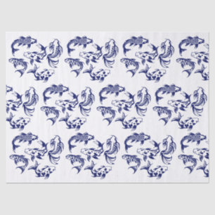 5 Koi Fish Karp DIY Farben Blau Seidenpapier