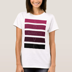 5 Lila schwarze Streifen Name individuell T-Shirt