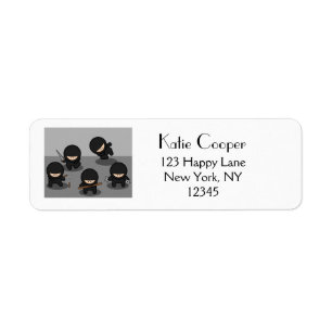 5 Little Cartoon Ninjas in Black