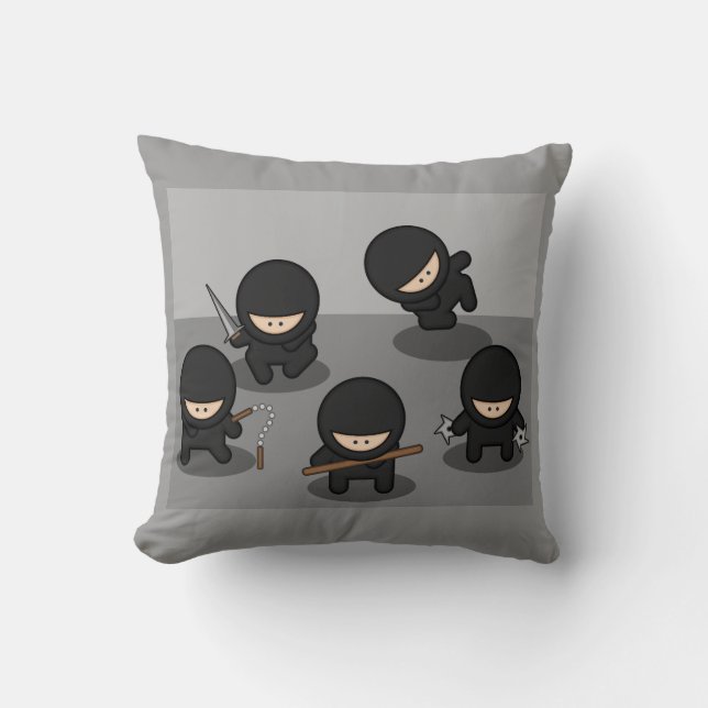 5 Little Cartoon Ninjas Kissen (Vorderseite)