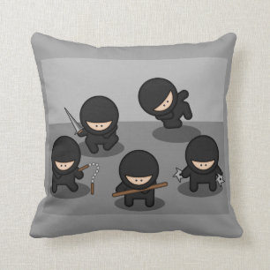 5 Little Cartoon Ninjas Kissen