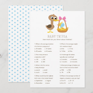 5 Little Ducks Baby Trivia   Boy Baby Shower Einladung