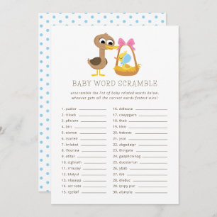 5 Little Ducks Baby Trivia   Word Scramble Einladung