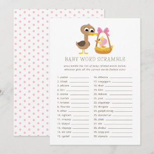 5 Little Ducks Baby Trivia Word Scramble Einladung