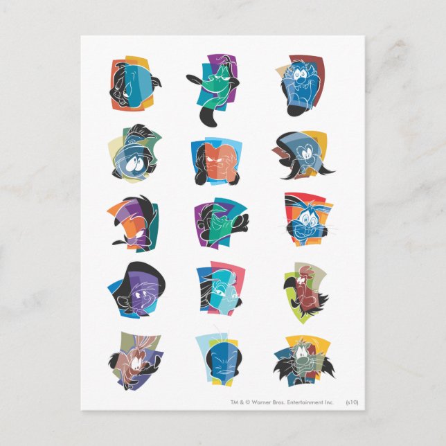 # 5 LOONEY TUNES™ Foto Op Postkarte (Vorderseite)