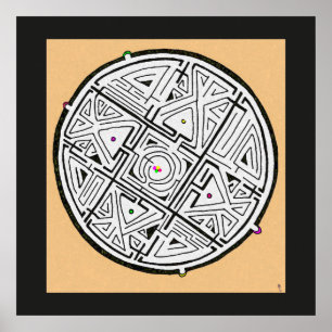 5 Lösungen Labyrinth-Design Poster