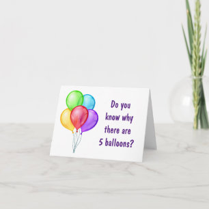 **5 LUFTBALLONS** FÜR EINEN BESONDEREN **5-JÄHRIGE KARTE