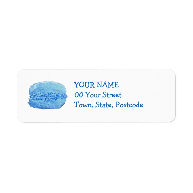 5 Macarons blue Return Address Label (Vorne)