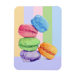 5 Macarons Streifen Flexi Magnet