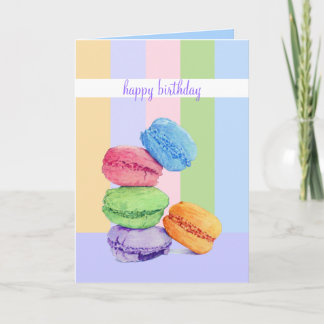 5 Macarons Streifen Geburtstagskarte Karte