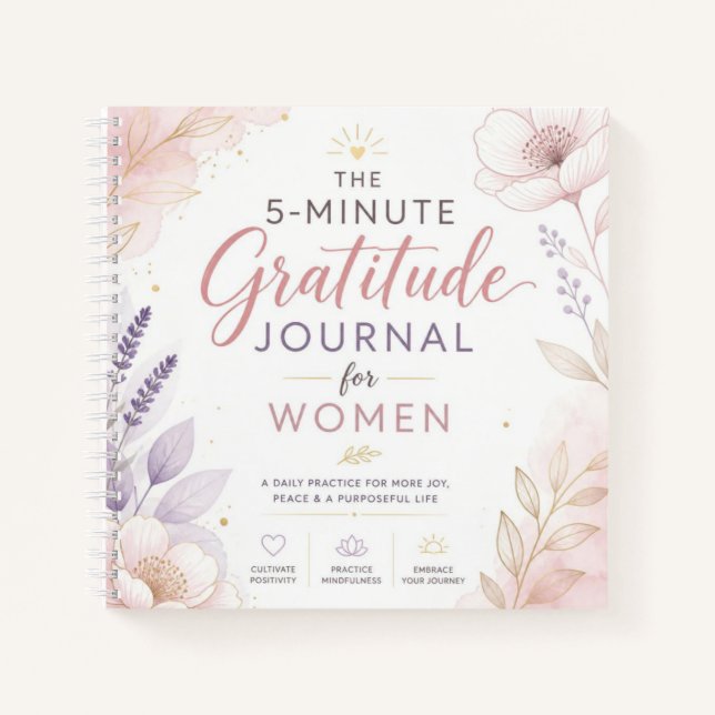 5-Minuten-Dankbarkeits-Tagebuch Notizbuch (Vorderseite)