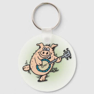 5 Minuten Doodle-Schwein spielen Banjo-Schlüsselan Schlüsselanhänger