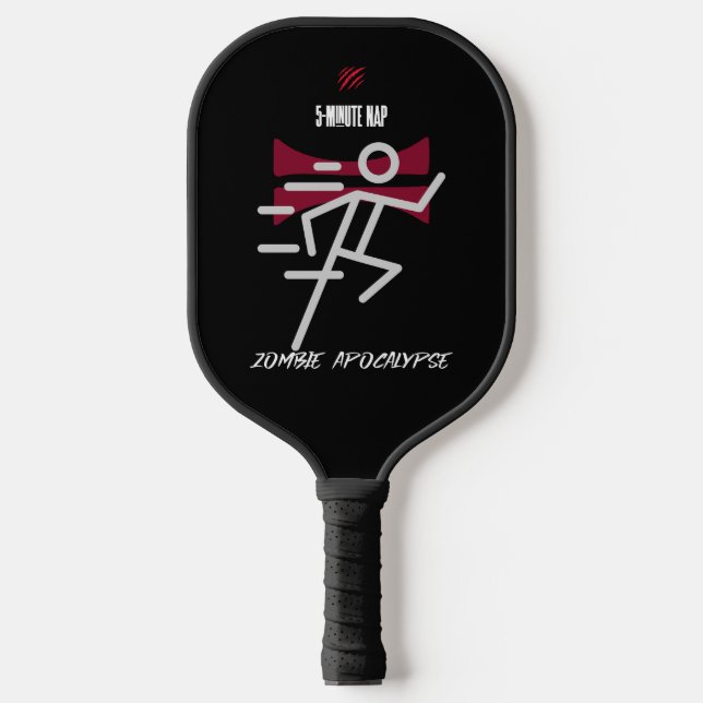 5-Minuten-Nickerchen = Zombie-Apokalypse Pickleball Schläger (Vorderseite)
