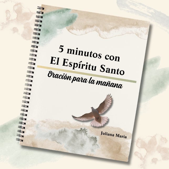 "5 Minutos con el Espíritu Santo" Gebet-Journal Notizbuch (Personalized prayer journal, 5 minutes with the Holy Spirit, prayers for the morning)