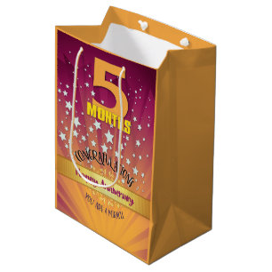 5 Monate Erholung Jahrestag Fett Zahl Mittlere Geschenktüte