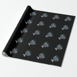 5. Nacht des Hanukkah Glitzer Wrapping Paper Geschenkpapier