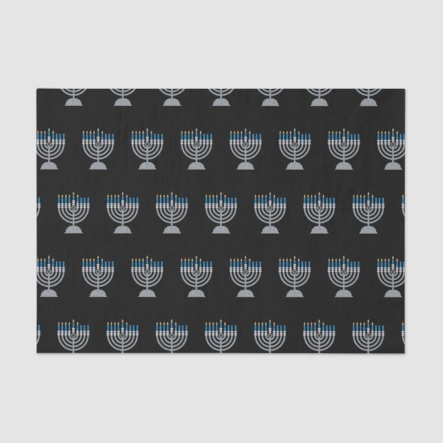 5. Nacht Hanukkah Glitzer Tissue Paper Seidenpapier (Vorderseite)