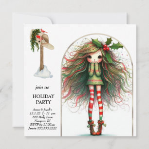 *~* 5 Niedlich AP97 Süße Frau Elf Stehend Einladung