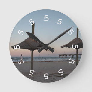 5 o'clock Beach Theme Wall Clock Runde Wanduhr