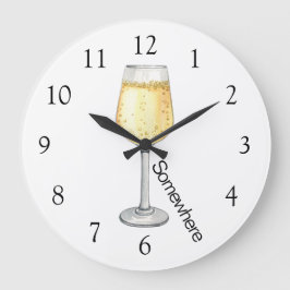 5 O'Clock Irgendwo Champagne Große Wanduhr