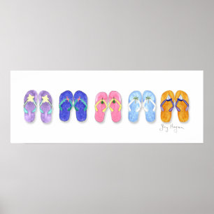 5 Paare Flipflop-Plakate u. Drucke