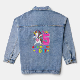5 Phantastisch seit 2017 Dabbing Unicorn 5. Geburt Jeansjacke