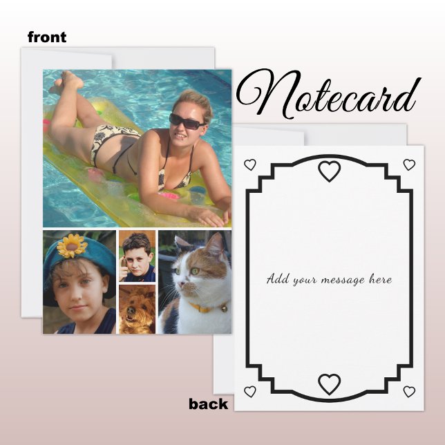 5 photo add message black text flat note card dankeskarte (Von Creator hochgeladen)