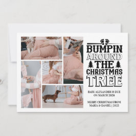 5 Photo Christmas Tree Pregnancy Announcement Feiertagskarte