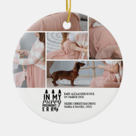 5 Photo In My Merry Pregnant Era Christmas Keramik Ornament