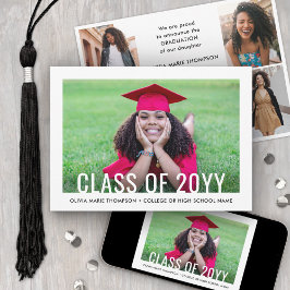 5 Photo Simple Modern Bold Class Year Graduation Ankündigung