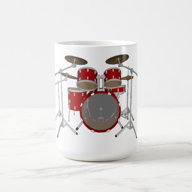 5 Piece Drum Kit - Rot - Tasse - Trommelkaffee Set (Mittel)