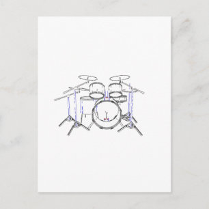 5-Piece-Drum-Kit: Zeichnend Marker: Postkarte