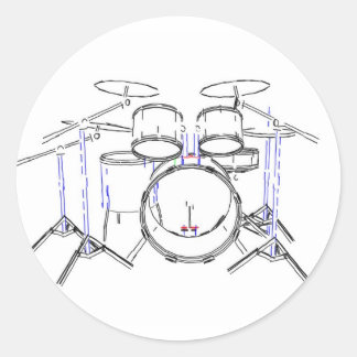 5-Piece-Drum-Kit: Zeichnend Marker: Runder Aufkleber