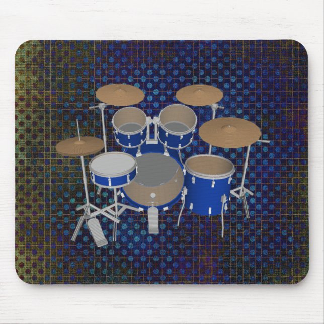 5 Piece Drum Set - Blue Finish - Mousepad (Vorne)
