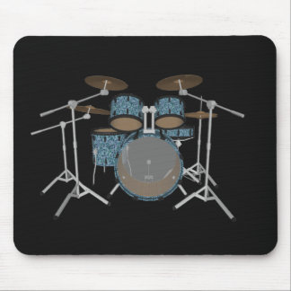 5 Piece Drum Set - Custom Green Drums - Mousepad