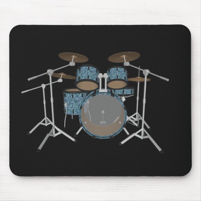 5 Piece Drum Set - Custom Green Drums - Mousepad (Vorne)