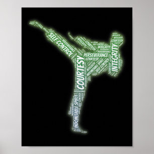 5 Prinzipien des Taekwondo-Schwarzgurt Premium Tri Poster