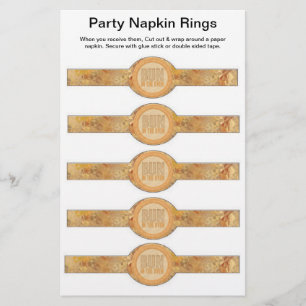 5 pro Blatt Babyduschpapier Napkin Rings