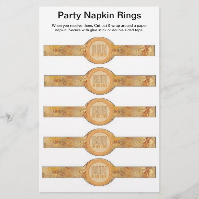 5 pro Blatt Babyduschpapier Napkin Rings (Vorne)