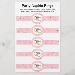 5 pro Blatt Rosa Hochzeitsbuch Napkin Rings