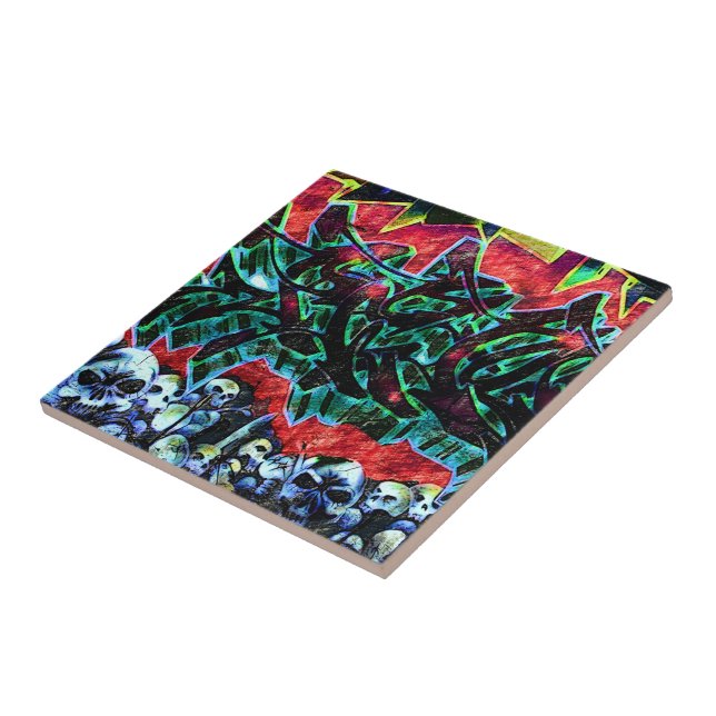 5 Punkte New York Skulls Graffiti Fliese (Seite)