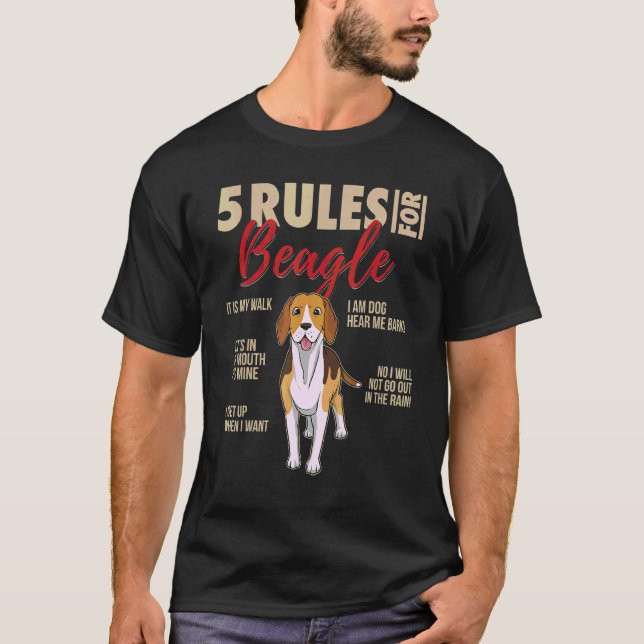 5 Regeln für Beagle T-Shirt (Vorderseite)