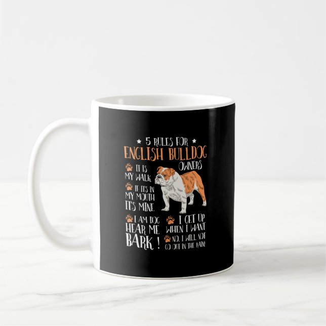 5 Regeln für Bulldoggen Besitzer T - Shirt Männer  Kaffeetasse (Links)