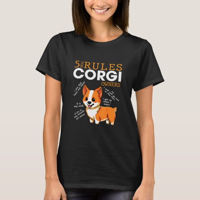 5 Regeln für Corgi T-Shirt (Vorderseite)