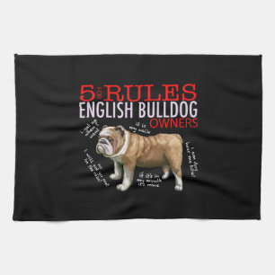 5 Regeln für die Bulldogge-Besitzer Bulldog-Vater- Geschirrtuch